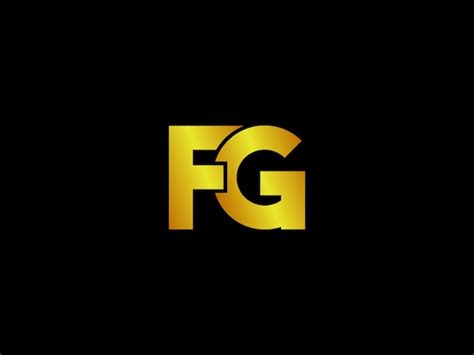 premium vector gold letter fg logo   black background