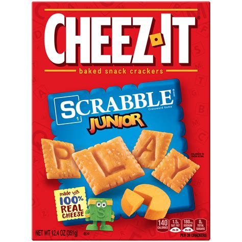 cheez  baked snack crackers scrabble junior  oz