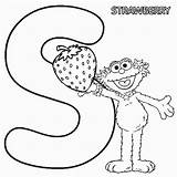 Sesame Street Coloring Pages Letter Abc Alphabet Zoe Printable Letters Elmo Strawberry sketch template