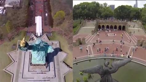 nyc  drone  statue  liberty central park  memorial dji gopro  youtube