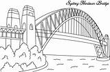 Coloring Structures Bridge Buildings Sydney Monuments Building sketch template