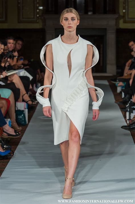 lenie boya ss  haute couture futuristic white dress   fabric manipulation details