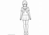 Yandere Simulator Chan Coloring Pages Printable Color Kids Adults Bettercoloring sketch template