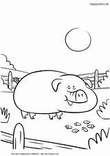 Schwein Bauernhof Schweine Großes Ausmalbild Colomio Ferkel Malvorlage sketch template