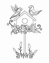 Bird Birdhouse sketch template