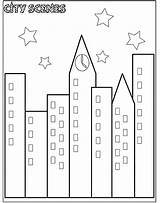 City Coloring Pages Cityscape Bethlehem Template Scene sketch template
