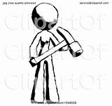 Hammer Mascot Holding Ink Ready Woman Work Blanchette Leo sketch template