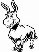 Donkey Coloring Pages Shrek Cartoon Animals Print sketch template