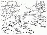 Scenery Coloring Pages Colouring Natural Popular sketch template