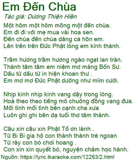 Loi Bai Hat Em Den Chua Duong Thien Hien [co Nhac Nghe]