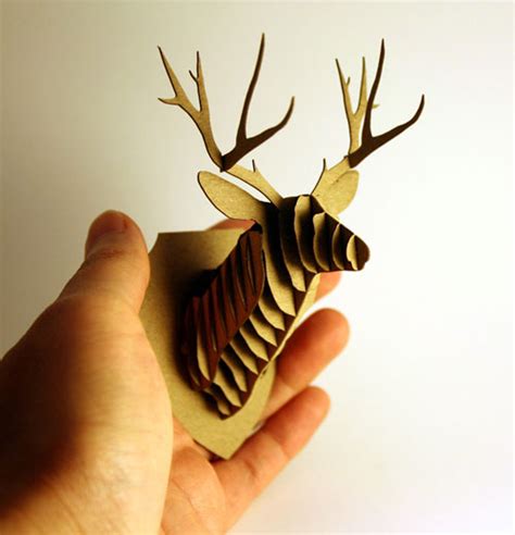 deer mini cardstock animal trophy head