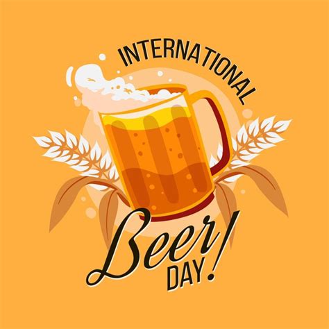 hand drawn international beer day free vector