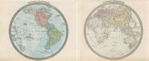 antique prints  maps world map  hemispheres  sheets  world   maps