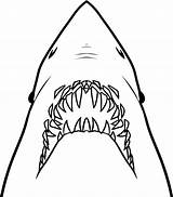 Jaws Shark Coloring Pages Draw Clipart Drawing Jaw Color Easy Line Vector Step Stencil Print Hungry Drawings Dragoart Clipground Hideous sketch template