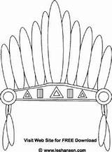 Coloring Headdress Native American Printable Pages Head Indian Color Dress Drawing Headband Hat Heritage Feather Hats Kids Sheet Costume Indians sketch template