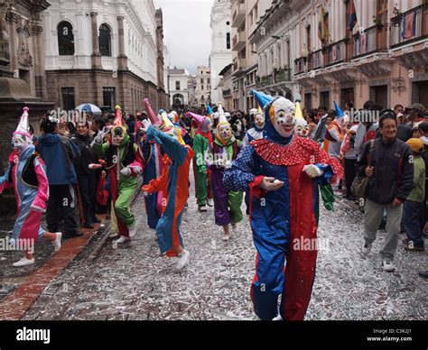 annual carnival parade   streets  quito  ecuador stock photo alamy
