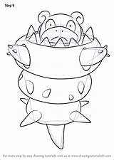 Pokemon Slowbro Mega Step Draw Drawing Tutorials sketch template