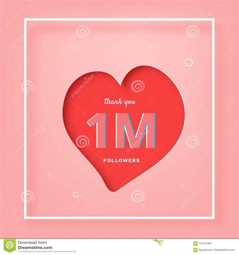 1m Followers Thank You Post For Social Media Vector