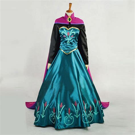 disney frozen new style princess anna dress and cloak cosplay or halloween costume dafixer s
