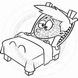 Cartoon Clipart Sick Pox Drawing Boy Bed Getdrawings sketch template