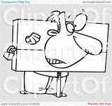 Cartoon Stocks Punished Clip Illustration Outline Guy Being Royalty Rf Toonaday Transparent Background sketch template