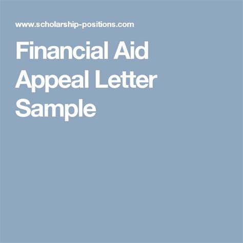 financial aid appeal letter sample scholarships financial aid