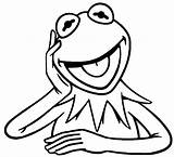 Kermit Frog Coloring Pages Muppets Drawing Silhouette Vector Color Tea Sipping Colouring Animal Meme Vinyl Sesame Excited Street Sweet Decals sketch template