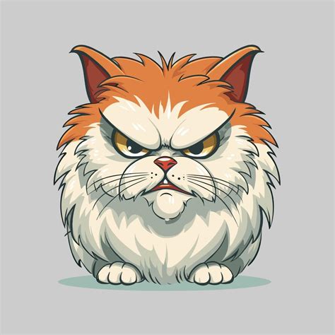 angry cat face vector art icons  graphics