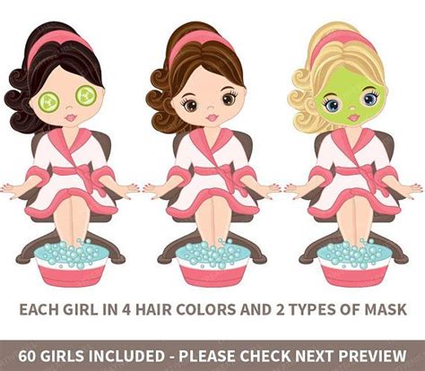 60 Spa Girls Clipart Vector Spa Girl Spa Party Clipart