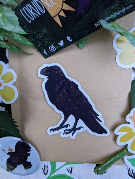 american crow vinyl sticker  etsy