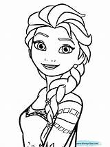 Frozen Coloring Pages Anna Elsa Disneyclips Disney Princess Printable Kids Pdf Cartoon Smiling Disneys Cute Choose Board sketch template