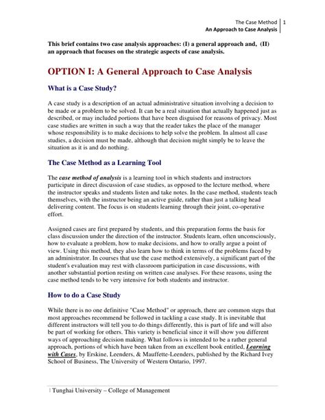 Sample apa case study analysis