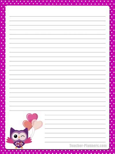 cute owl stationery  printable  paper  publishing