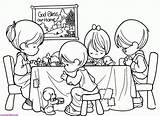 Coloring Praying Hands Flowers Library Clipart Precious Moments Pages Family sketch template