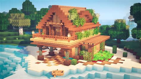 minecraft beach house build blueprints