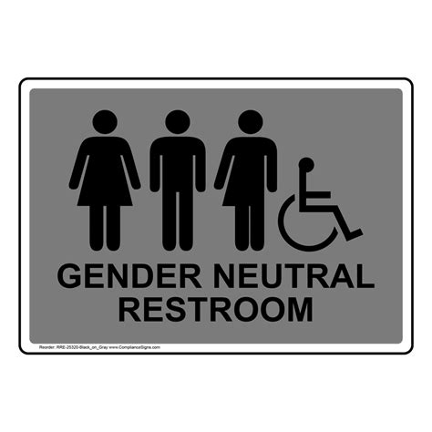 Gender Neutral Restroom Sign With Symbol Rre 25320