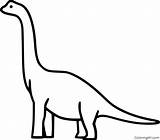 Brachiosaurus Easy Outline Colouring Coloringall sketch template