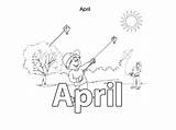 April Coloring Kids Pages Year Colouring Months Printable Sheets Print Color Month February Printables Size Activities sketch template