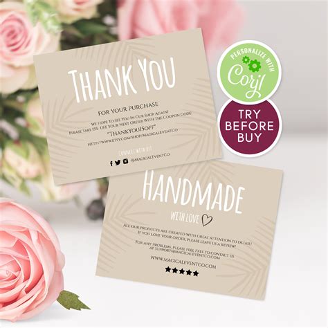 purchase cards template small business etsy