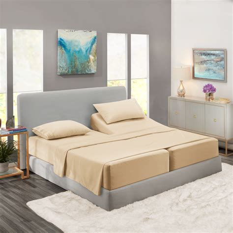 split king bed sheets set  adjustable beds deep pocket  piece bed sheet set  hotel