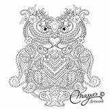 Zentangle Volwassenen Colouring Wereld Anti Wonderlijk Advanced Dawanda Adulte Owls Uilen sketch template