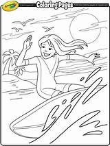 Coloring Pages Surfer Printable Surfing Girl Crayola Colouring Color Girls Print Kids Sheets Wet Summer Surf Christmas Wild Pdf Sports sketch template