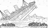 Titanic Sinking Colorare Nave Wreck Disegnare sketch template