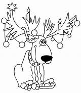 Renna Reindeer Cuernos Reno Antlers Dibujo Addobbata Coloradisegni Light Facili Luces Giraffe sketch template