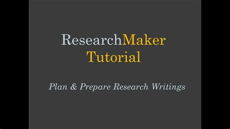 plan  prepare research writing youtube