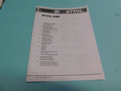 parts list manual  stihl av chainsaw  pages manb ebay