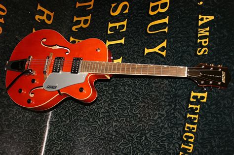 gretsch electromatic  orange sold amp guitars macclesfield