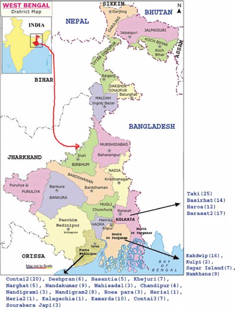 District Map Of West Bengal Showing The Area Surveyed In