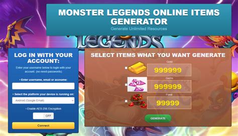 monster legends game  generator hack cheat