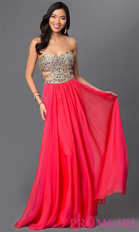 Sexy Cut Out Prom Gown La Femme Strapless Prom